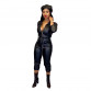 2019 Women Winter Turn Down Collar PU Leather Jumpsuit Long Sleeve Jumpsuit Bodycon Outfits Sashes Night Club Party Rompers