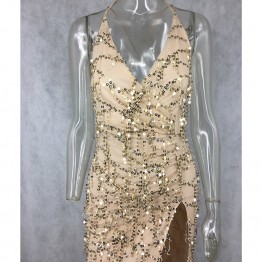 Women's Sequined Spaghetti Strap Party Dress