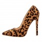 Leopard Pointed Toe Slingbacks High Heel Pumps